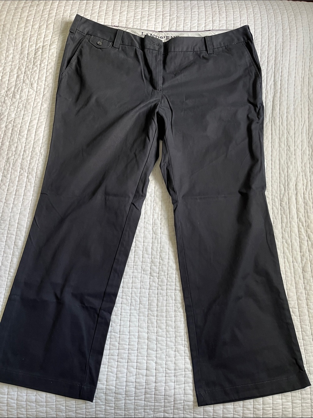 Lands' End Women's Black Chino Pants